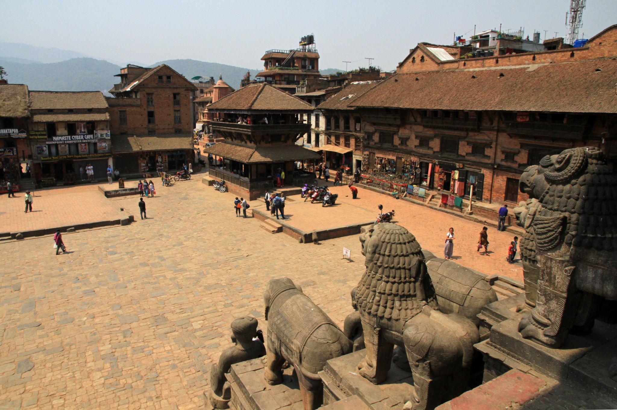 Bhaktapur Durbar Square showcasing ancient temples, traditional Newari architecture, and historic courtyards in Nepal’s medieval heritage city.